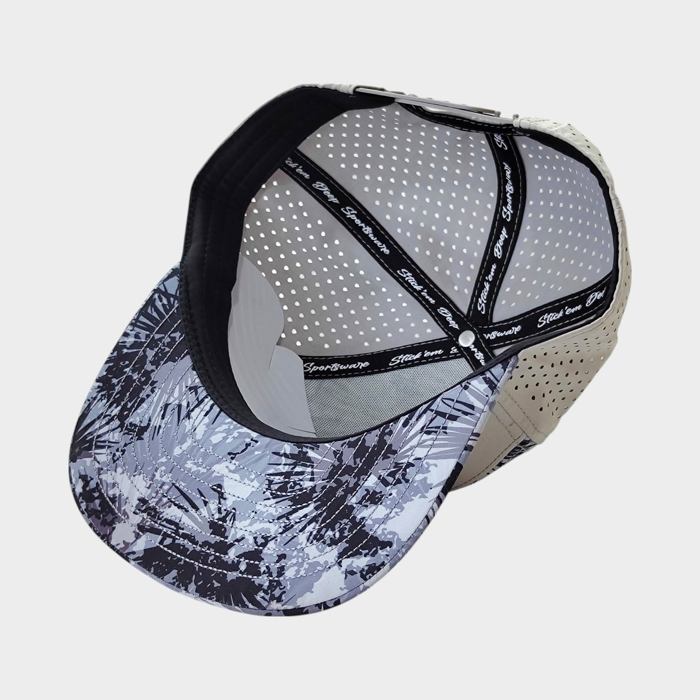5 Panel Snapback Blue Grey Baseball Hawaii Cap