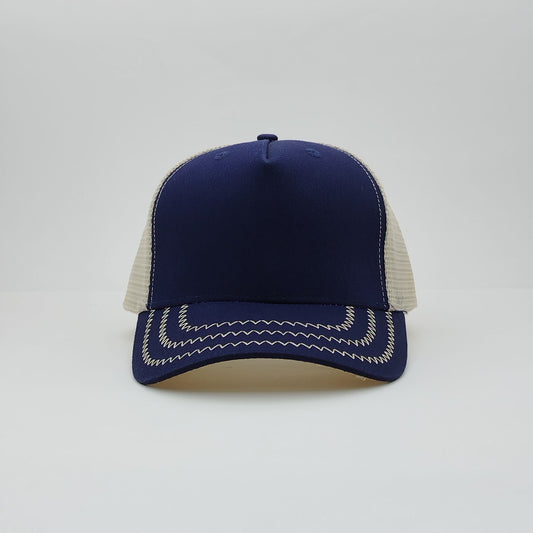 Trucker Hat BLUE-BEIGE