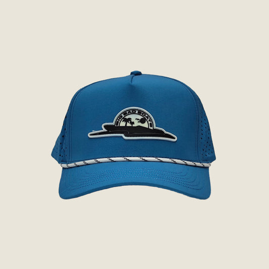 Miami Vice Rubber Patch Performance Rope Hat - Blue