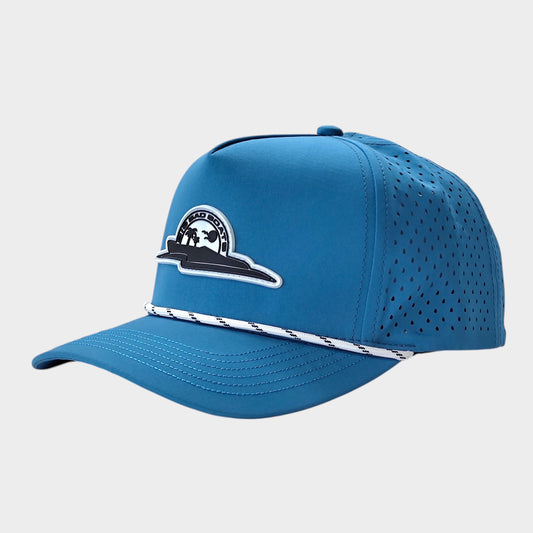 Miami Vice Rubber Patch Performance Rope Hat - Blue