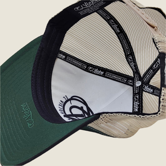 El Viejon Brand  Perico Black/Green/Tan AVC hat / gorra