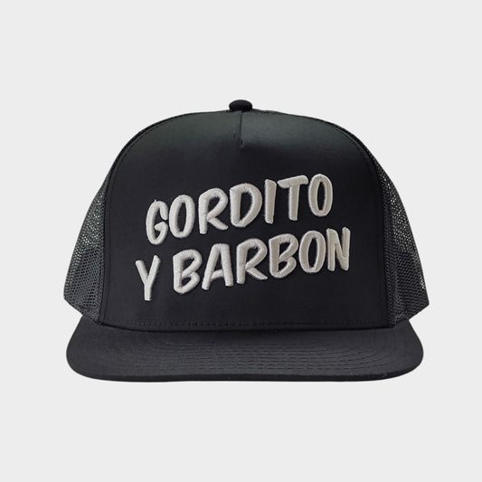 Gordito Y Barbon Black flat visor hat / gorra de visera plana