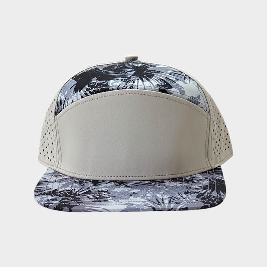 5 Panel Snapback Blue Grey Baseball Hawaii Cap