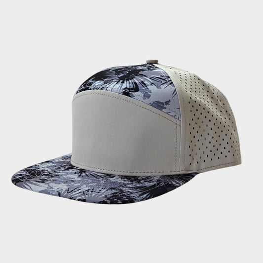 5 Panel Snapback Blue Grey Baseball Hawaii Cap