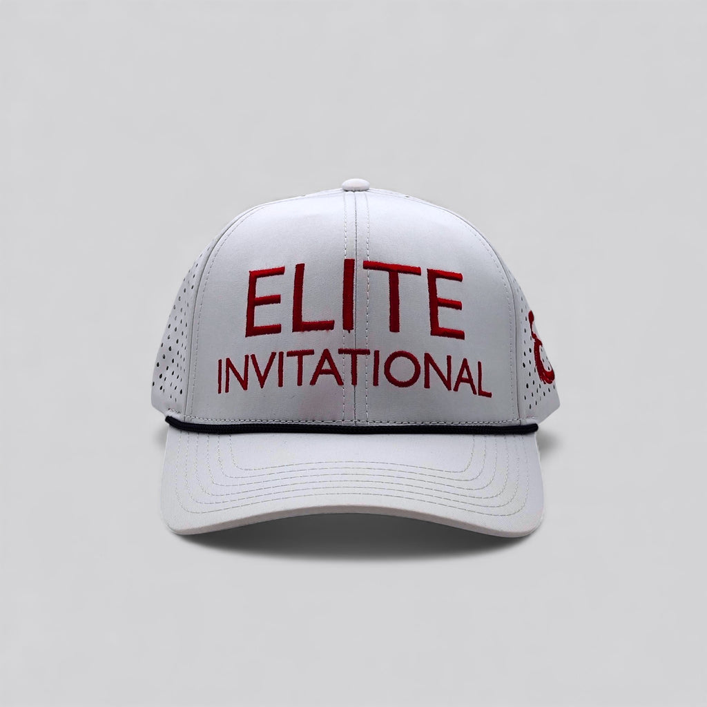 ELITE GOLFING HAT - RED / WHITE WATERPROOF
