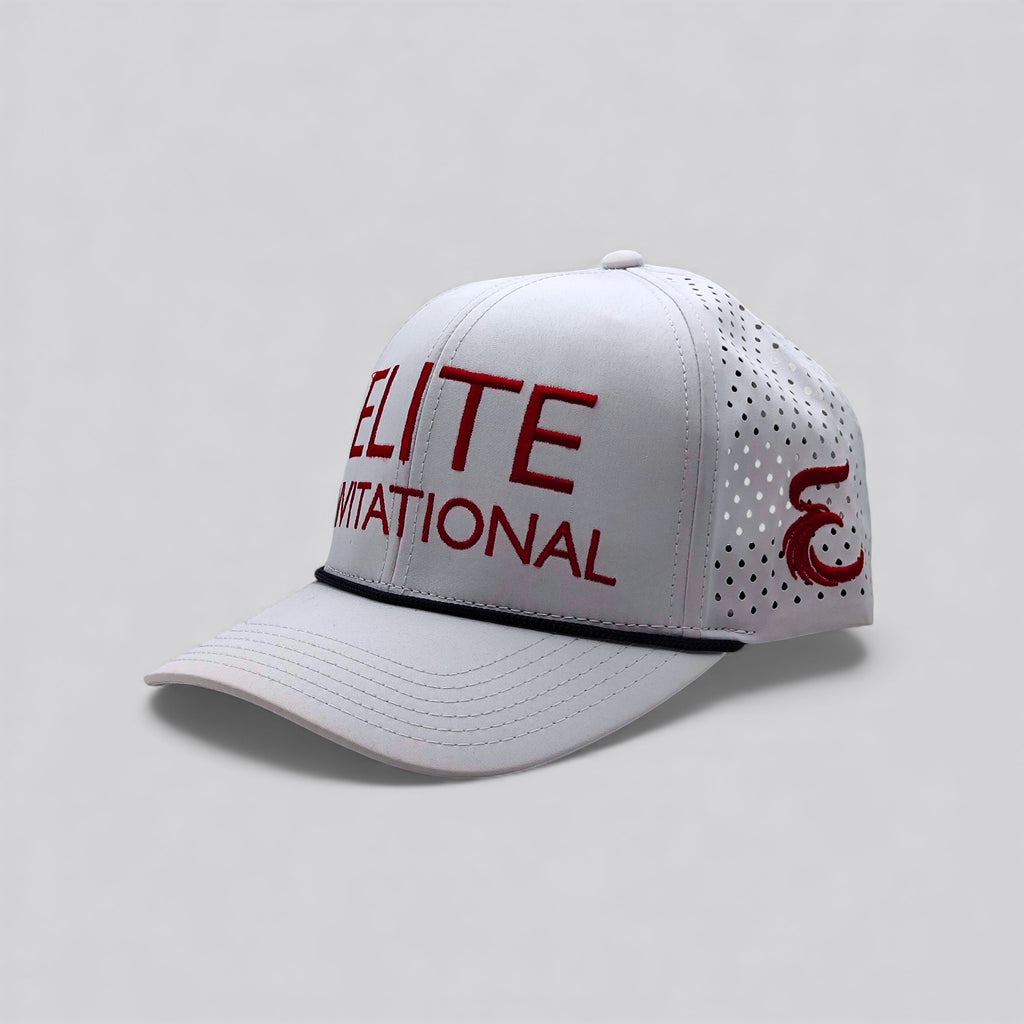 ELITE GOLFING HAT - RED / WHITE WATERPROOF