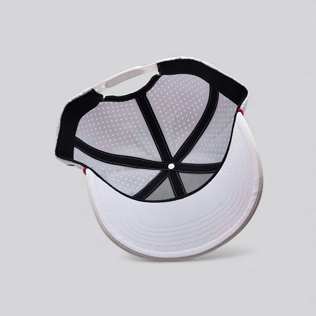 ELITE GOLFING HAT - RED / WHITE WATERPROOF